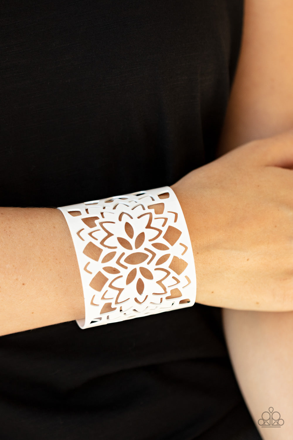 Hacienda Hotspot - White Paparazzi Cuff Bracelet