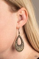Organically Opulent - Brass Paparazzi Earrings