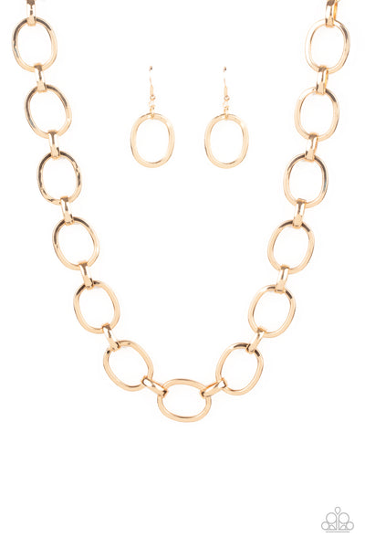HAUTE-ly Contested - Gold Paparazzi Necklace
