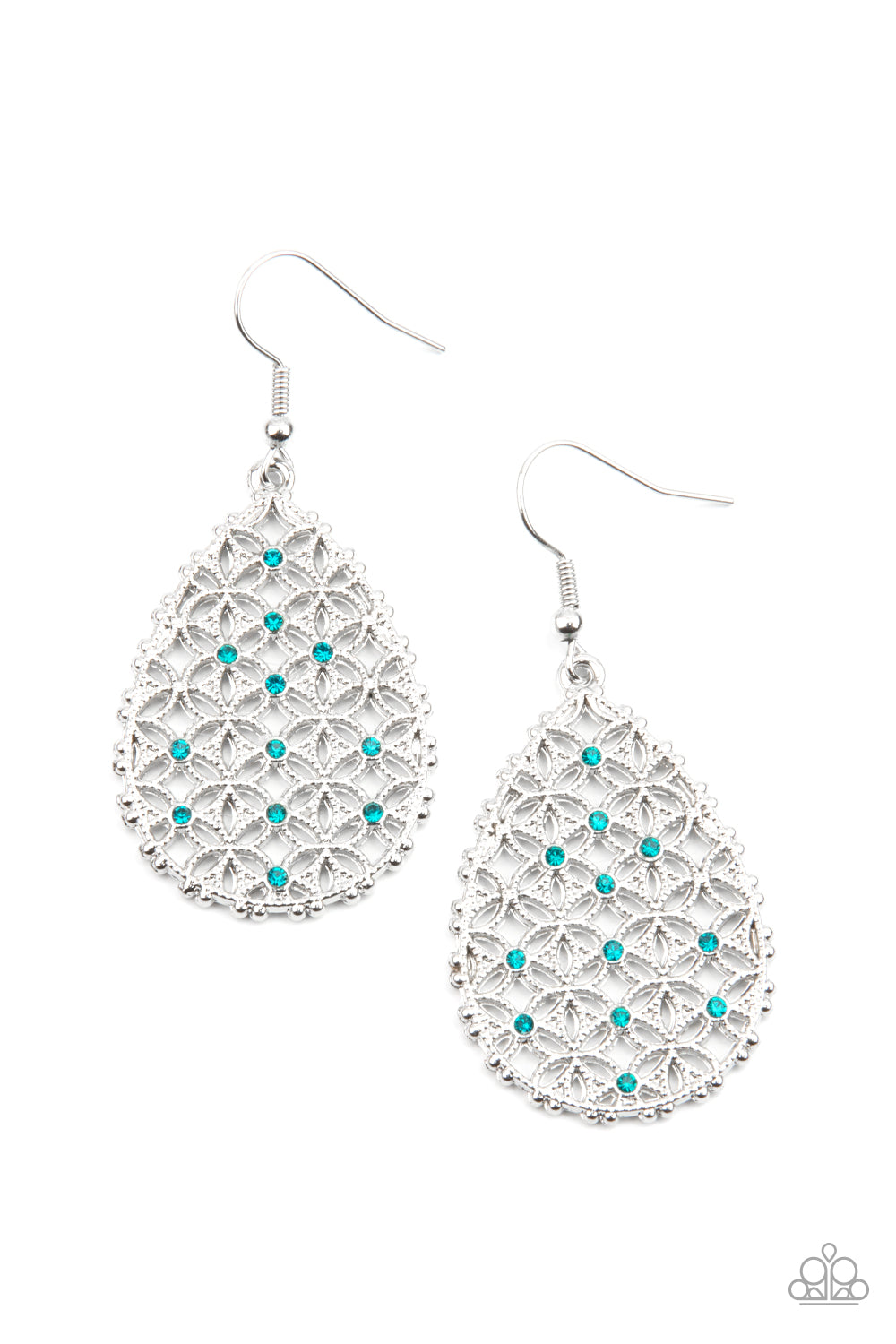 Glorious Gardens - Blue Paparazzi Earrings
