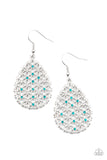Glorious Gardens - Blue Paparazzi Earrings