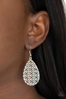 Glorious Gardens - Blue Paparazzi Earrings