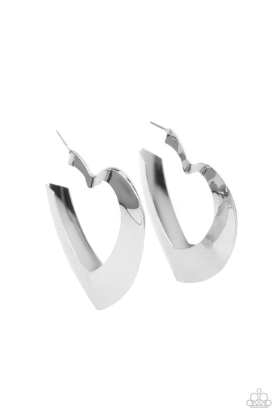 Heart-Racing Radiance - Silver Paparazzi Earrings