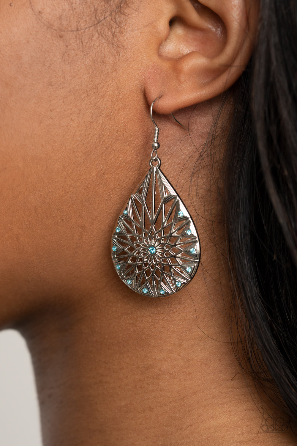 Icy Mosaic - Blue Paparazzi Earrings