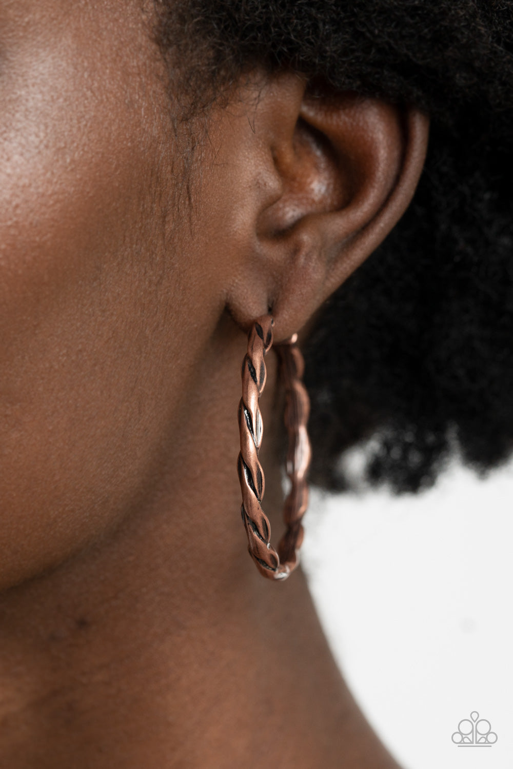 Dont Get It Twisted - Copper Paparazzi Earrings