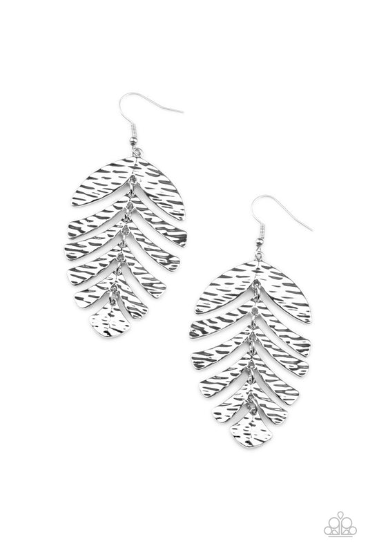 Palm Lagoon - Silver Paparazzi Earrings
