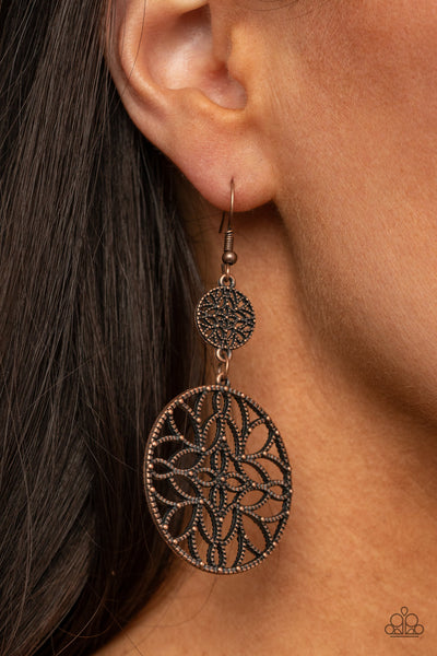 Mandala Eden - Copper Paparazzi Earrings
