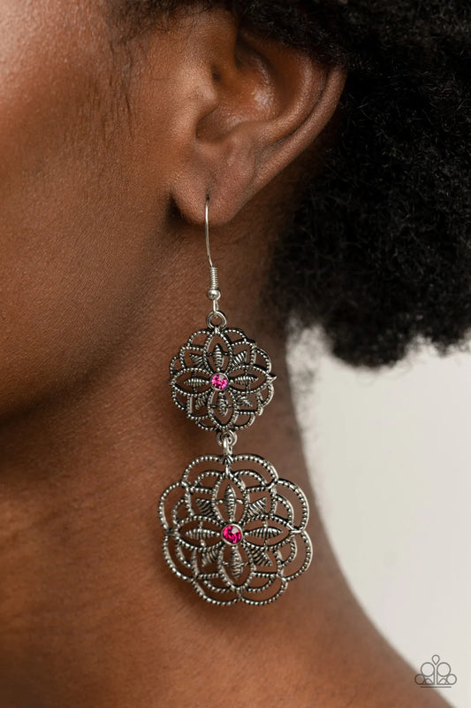 Mandala Mandalay Pink Paparazzi Earrings