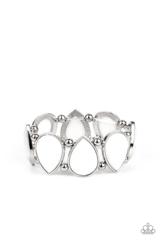 Flamboyant Tease White Paparazzi Bracelet