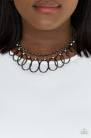 Double OVAL-time - Black Paparazzi Necklace