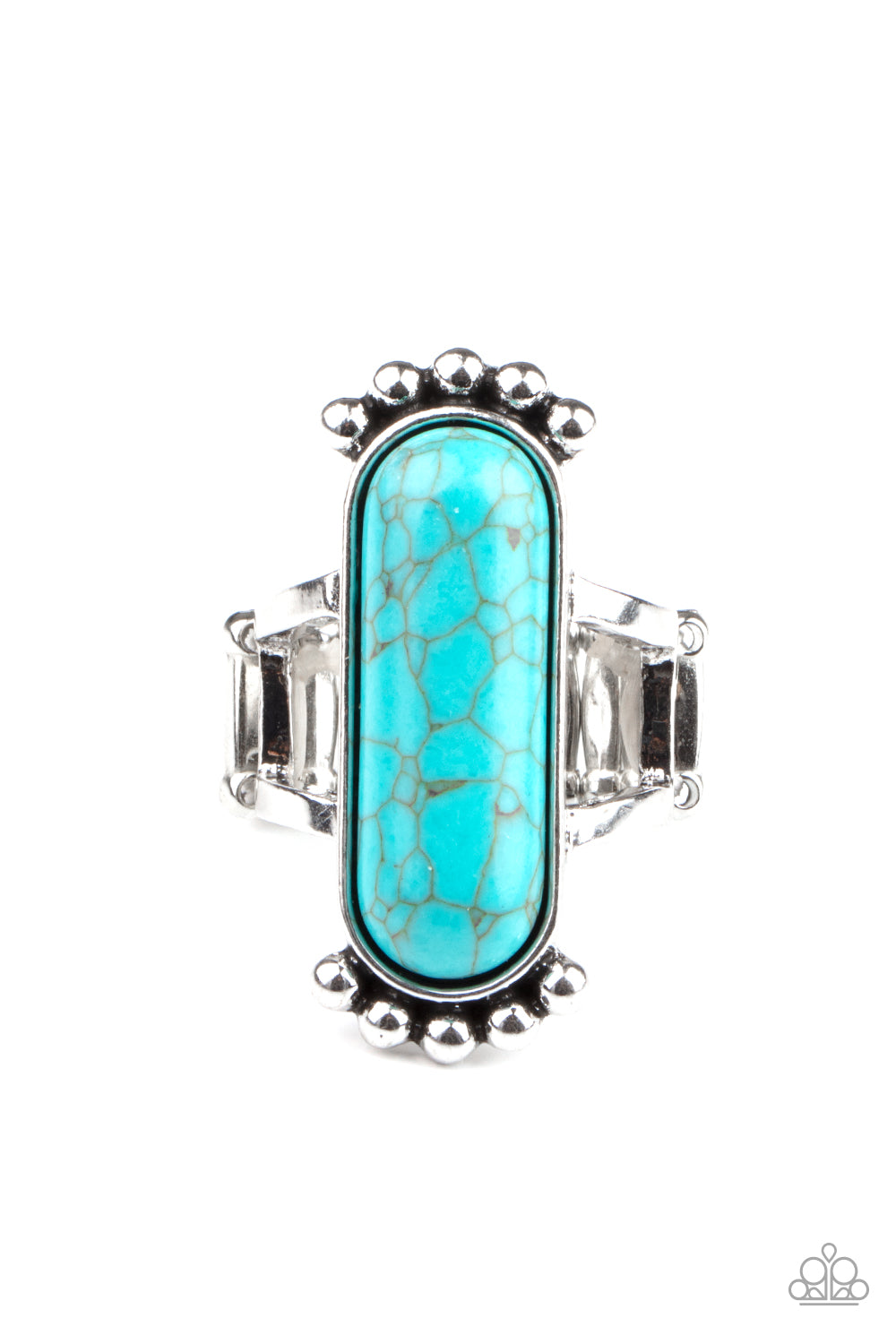 Ranch Relic - Blue Turquoise Paparazzi Ring