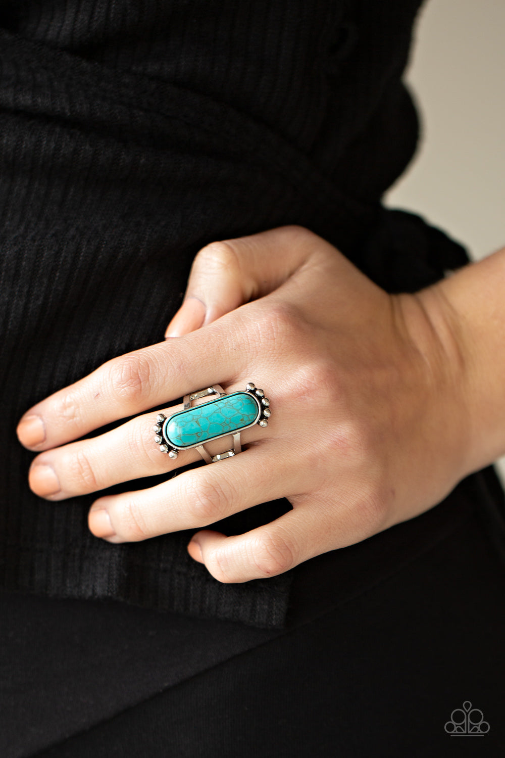 Ranch Relic - Blue Turquoise Paparazzi Ring