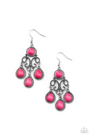 Canyon Chandelier - Pink Paparazzi Earrings