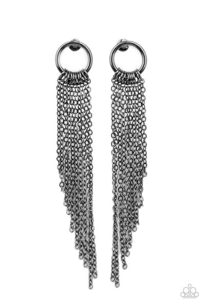 Divinely Dipping - Black Paparazzi Earrings