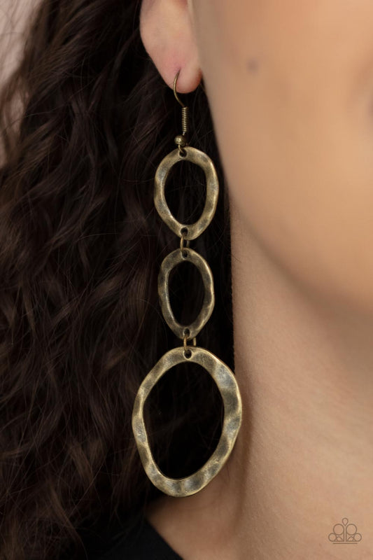 So OVAL It! - Brass Paparazzi Earrings