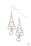 Luminously Linked - White Paparazzi Earrings