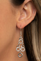 Luminously Linked - White Paparazzi Earrings