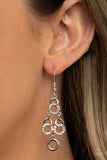 Luminously Linked - White Paparazzi Earrings