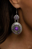 Temple of The Sun - Purple Paparazzi Earrings