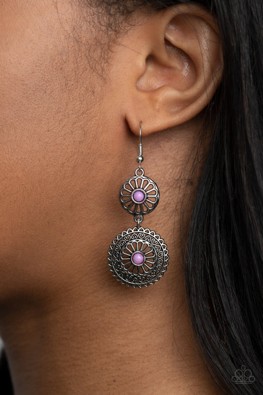 Keep It WHEEL - Purple Paparazzi Earrings