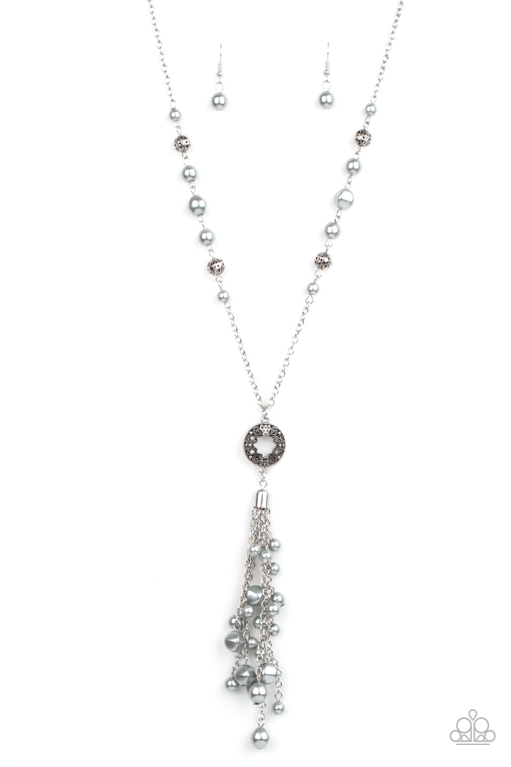 Tasseled Treasure - Silver Paparazzi Necklace