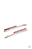 Satisfactory Sparkle - Red Paparazzi Hair Clip