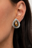 Desert Glow - Brown Paparazzi Clip-On Earrings