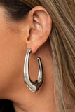 Find Your Anchor - Silver Paparazzi Hoop Earrings