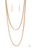 Save Your TIERS - Gold Paparazzi Necklace