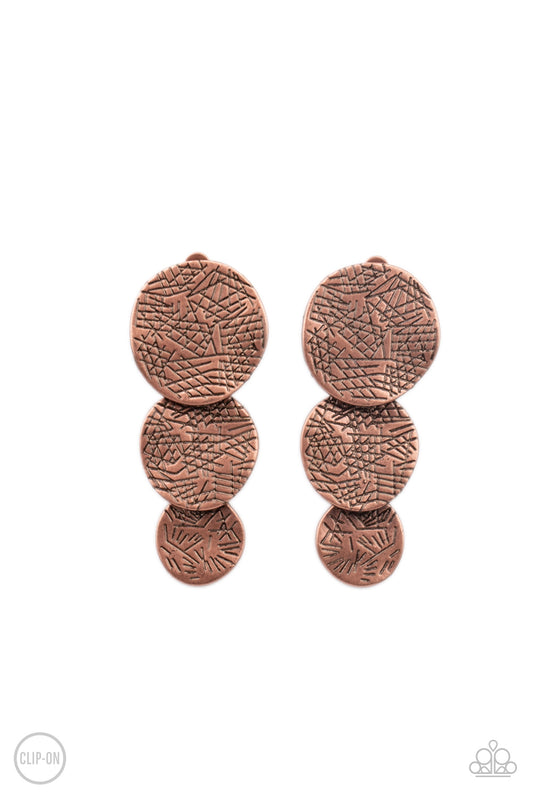 Ancient Antiquity - Copper Paparazzi Earrings