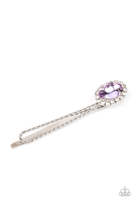 Gala Glitz - Purple Paparazzi Hair Clip