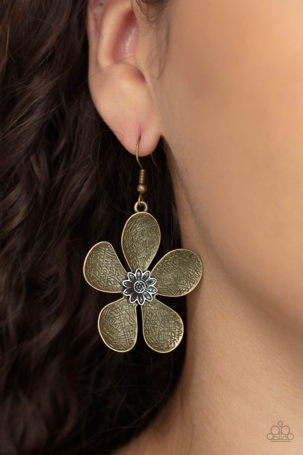 Fresh Florals Brass Paparazzi Earrings