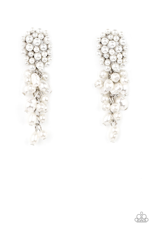 Fabulously Flattering - White Paparazzi Earrings