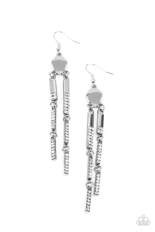 Defined Dazzle - White Paparazzi Earrings