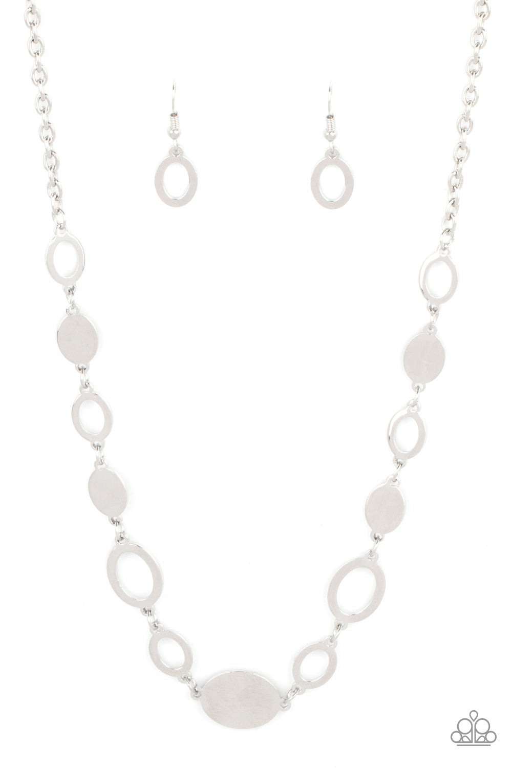 Working OVAL-time - Silver Paparazzi Necklace