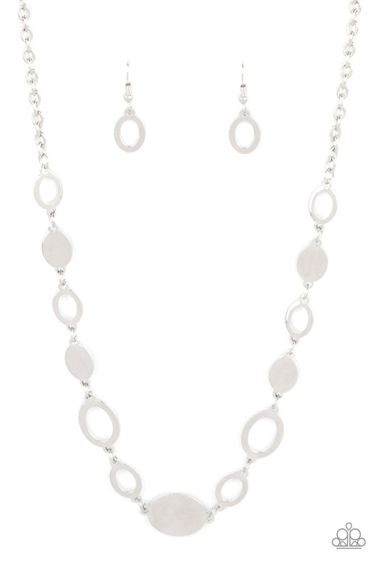 Working OVAL-time - Silver Paparazzi Necklace