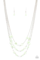 Let The Record GLOW - Green Paparazzi Necklace
