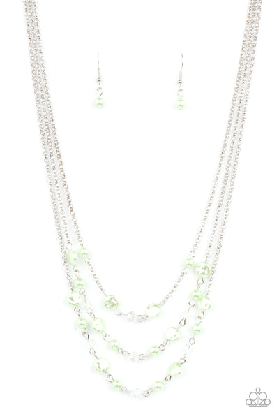 Let The Record GLOW - Green Paparazzi Necklace