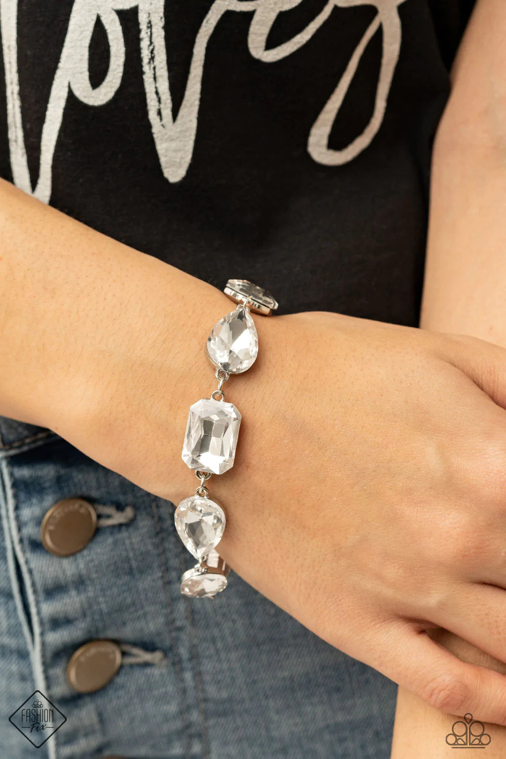 Cosmic Treasure Chest White Paparazzi Fashion Fix Bracelet