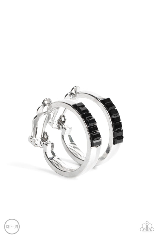 Ready, Steady, GLOW - Black Paparazzi Clip On Earrings