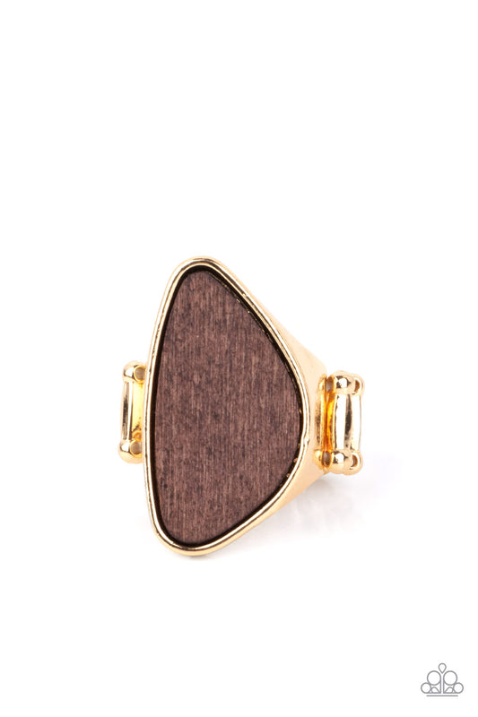 Perfectly Petrified - Gold Paparazzi Ring