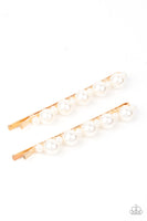 Put A Pin In It - Gold Paparazzi Hair Clip
