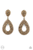 Pack In The Pizzazz - Brass Paparazzi Earrings