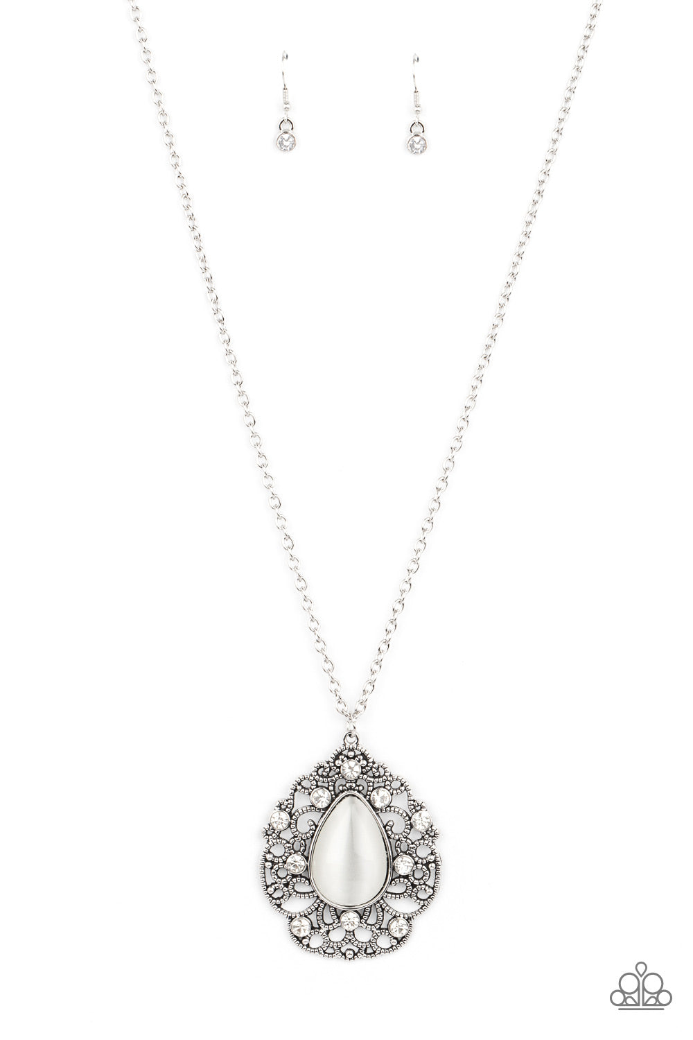 Bewitched Beam - White Paparazzi Necklace