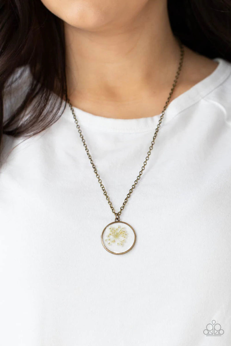 Tea Party Tease Brass Paparazzi Necklace