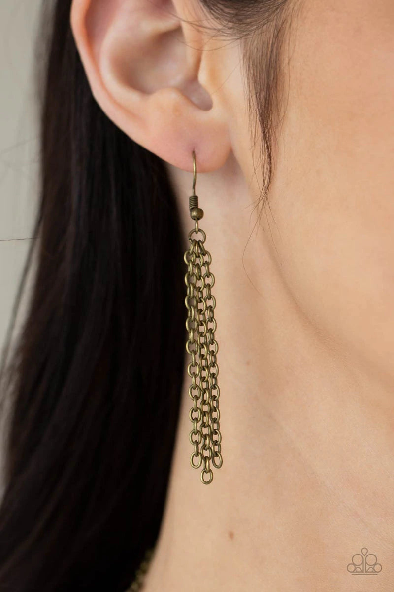 Tea Party Tease Brass Paparazzi Necklace