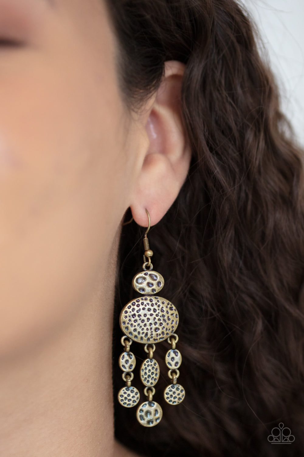 Get Your ARTIFACTS Straight - Brass Paparazzi Earrings
