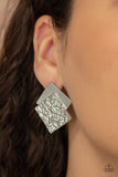 Square With Style - Silver Paparazzi Earrings