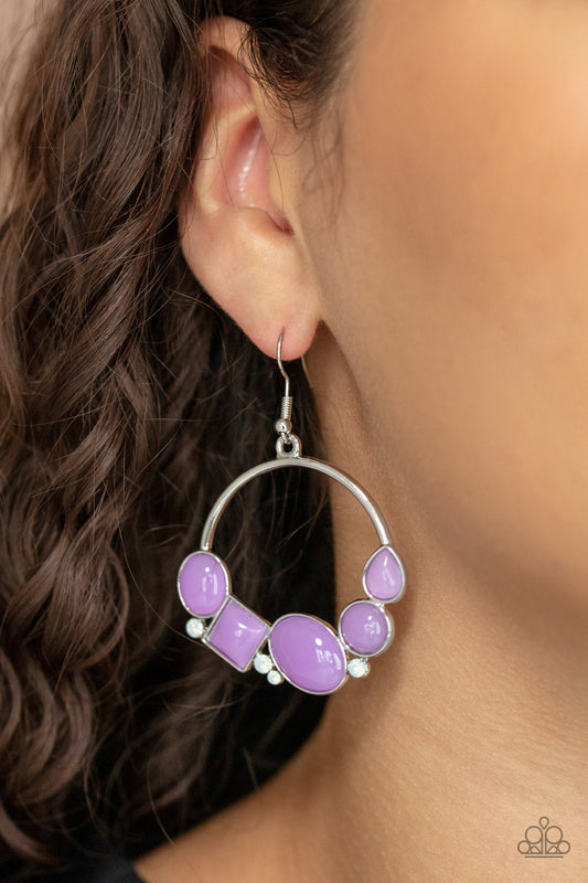 Beautifully Bubblicious - Purple Paparazzi Earrings