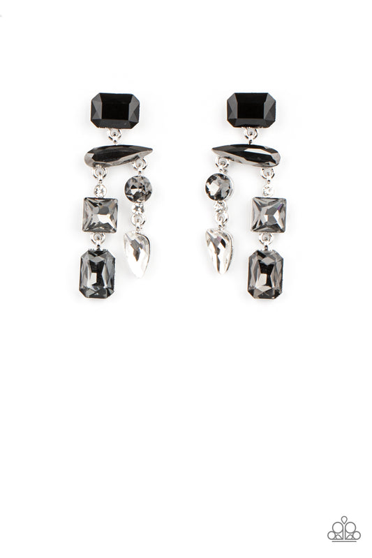 Hazard Pay - Silver Paparazzi Earrings